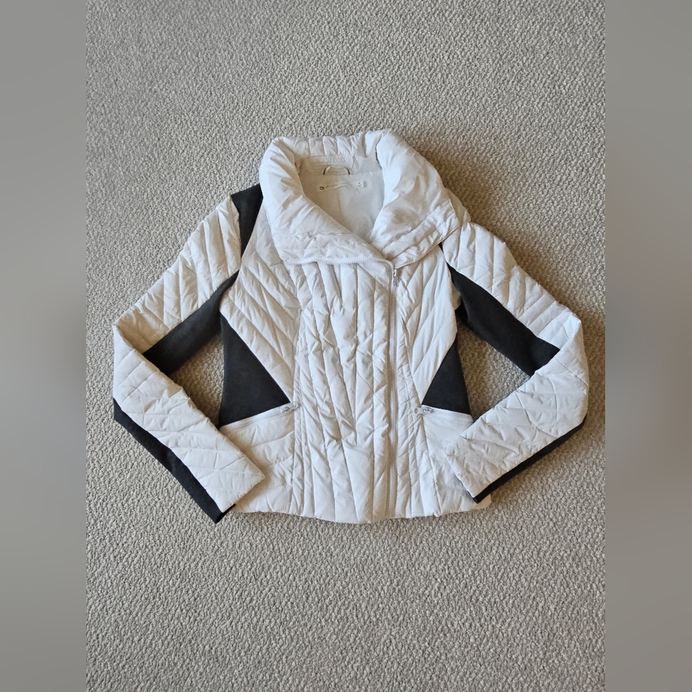 Blanc Noir Motion Panel Puffer Shiny